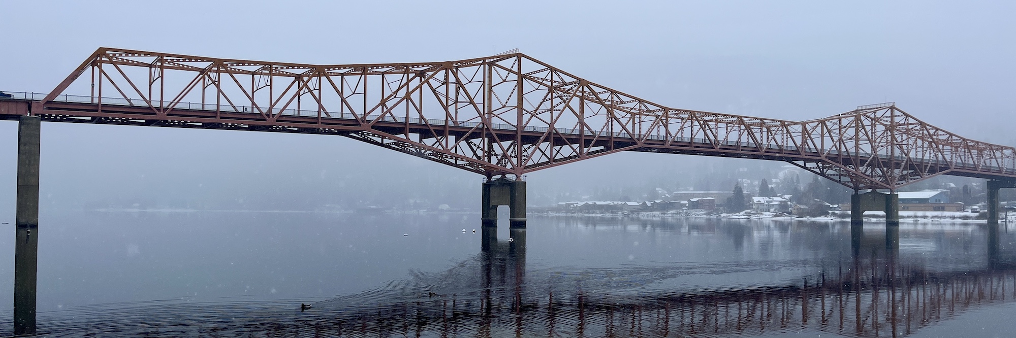 an orange bridge